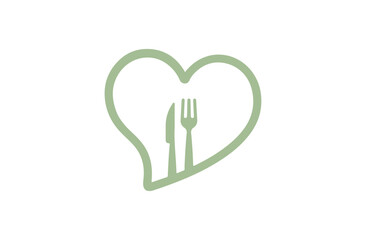 Health Heart Food Icon Logo Design – Nutritious SVG Art File for Wellness, Organic Brands, Diet, Fitness