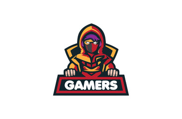 Futuristic Gamer Logo Emblem with Digital Aesthetics, Designed for eSports, Streaming Channels, Gaming Communities, and Competitive Team Identity Branding