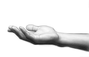 empty hand, hand drawn