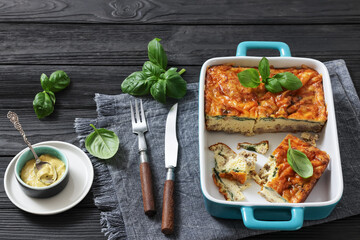 Sausage Cheesy Egg breakfast casserole, top view