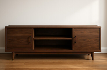 Wooden TV Table with Storage Space and Clean Design for Modern Living Room