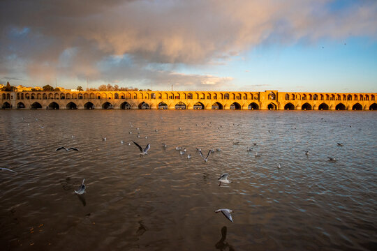 Timeless Reflections: Si-o-se-pol Bridge over the Zayandeh River