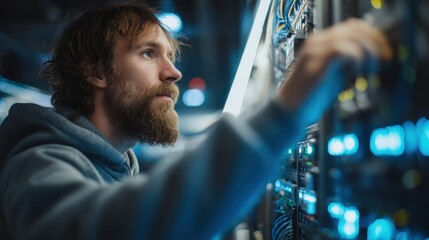 Specialist managing electronic manufacturing workflow by configuring digital control systems..