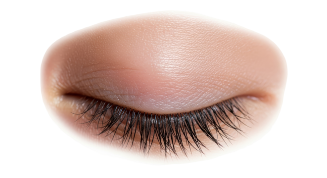 Isolated Closed Eye with Long Eyelashes