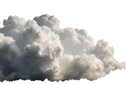  white soft cloud isolated on white background PNG, ai generated