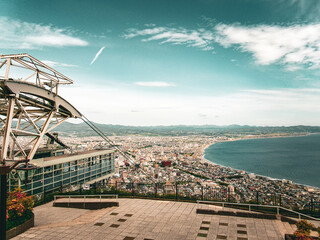 函館山からの風景　ロープウェイ　函館の街並み　函館山展望台