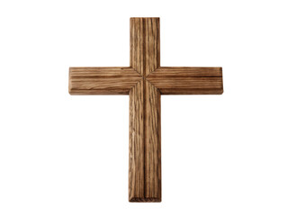  wooden cross isolated on white background PNG, ai generated