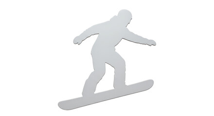 Isolated Snowboarder Silhouette