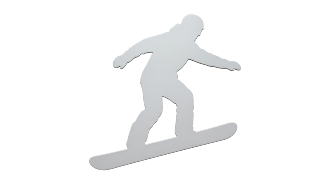 Isolated Snowboarder Silhouette