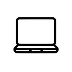 Minimal Black Line Laptop Icon for Technology and Computing