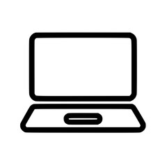 Minimal Black Line Laptop Icon for Technology and Computing