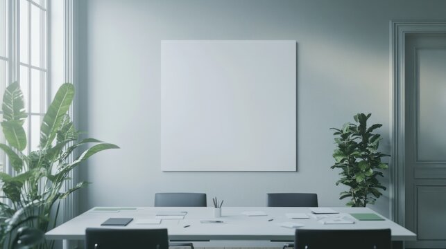Empty conference room mock-up - Powered by Adobe