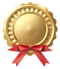PNG Gold medal with red ribbon