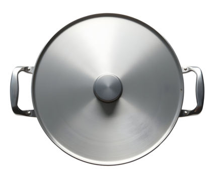 Metallic silver pot lid useful kitchen essential for happy cooking