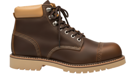 Isolated leather work boot