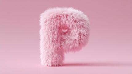 Fluffy pink letter P against a pastel background. Soft, cute, and stylish.