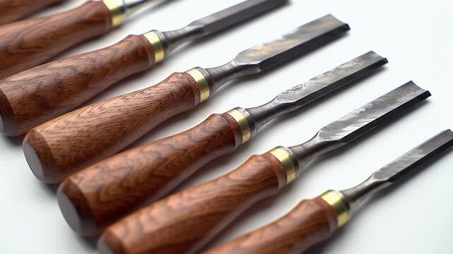 Chisels: Woodworking Tools in a Row