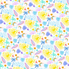 seamless pattern summer with flowers