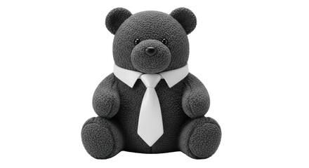 Isolated Gray Teddy Bear in Suit