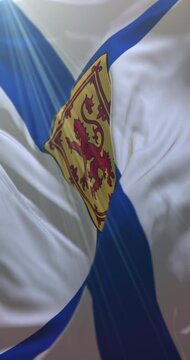 Flag of canadian province of Nova Scotia, region of Canada. Loop. 4K Vertical