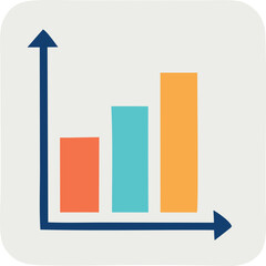 Simple bar graph illustrating positive growth and upward trend