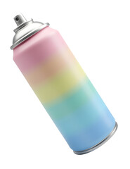 Colorful pastel gradient spray can shows happy and playful artistic design