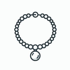 Obraz premium pearl necklace design, minimalist style, elegant accessory, jewelry illustration 
