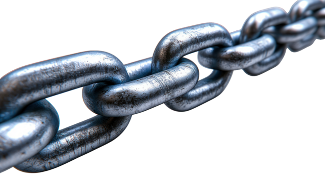 Metal chain, links overlapping, with texture