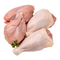 Raw Chicken Meats on Transparent Background