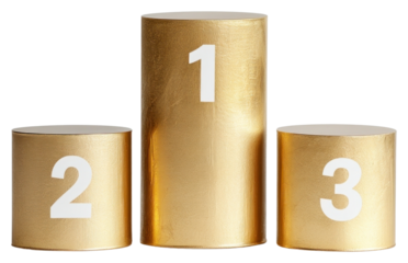 PNG A golden three-tier cylindrical podium cylinder number competition.