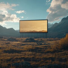 Modern Advertisement in Natural Landscape
