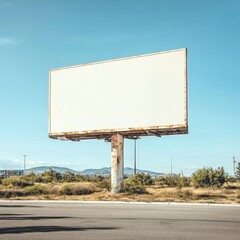 Modern Billboard in Desert Landscape
