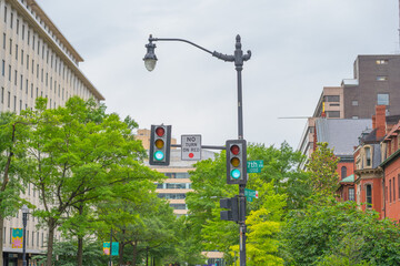 Traffic Lights and Green Trees in Washington D.C.
