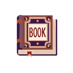 Book. Flat vector clipart, illustration with isolated background.