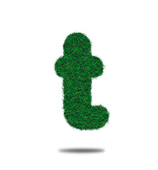 Alphabet letter with grass on a white background isolated letter with grass effect