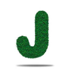 Alphabet letter with grass on a white background isolated letter with grass effect
