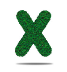 Alphabet letter with grass on a white background isolated letter with grass effect