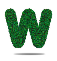 Alphabet letter with grass on a white background isolated letter with grass effect
