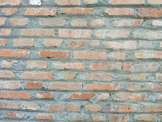 Textured Old Brick Wall with Light Gray Mortar in Rustic Style for Architecture and Interior Design