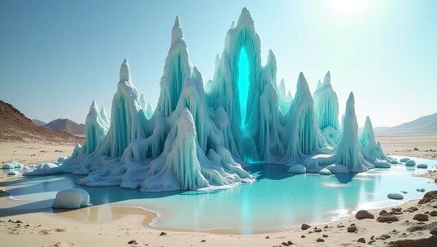 Ice palace Formations  in a Desert Landscape