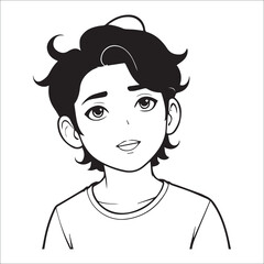 Black and white illustration of a sheep in a standing pose against a plain white background. Simple line art representation of a sheep with detailed fur.