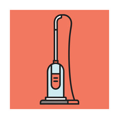 Vector illustration of a clean and modern upright vacuum cleaner with minimalist design © Salim