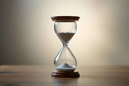 hourglass and startup icon, limited time to scale, urgency metaphor, soft backlight