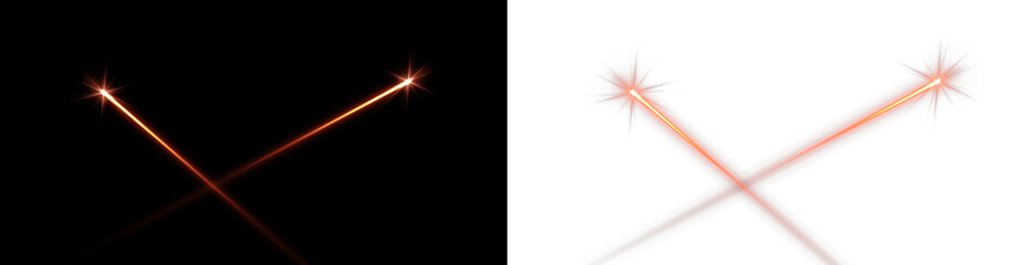 Vector laser security beam illustration with neon glow lines on transparent background – creative abstract light design element.
