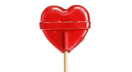 Isolated Red Heart Lollipop