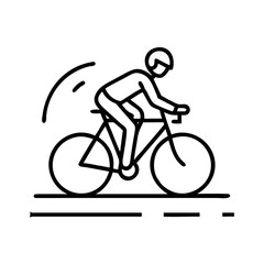 Naklejka premium Cyclist riding a bike on a lane in an urban space 