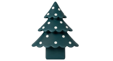 Isolated Green Christmas Tree with White Dots