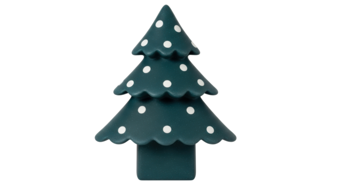 Isolated Green Christmas Tree with White Dots