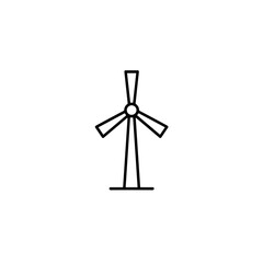 Outline illustration of a wind turbine in a minimalist style  
