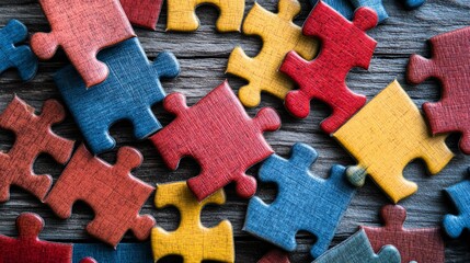 Brightly colored wooden tabletop puzzles. Ideal for educational materials and children's play.